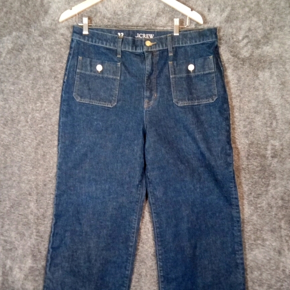 J.Crew Wide Leg Sailor Jean All Day Stetch Women 32 Cropped - Picture 3 of 11
